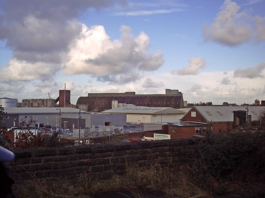 industrial sugar storage silo at a refinery